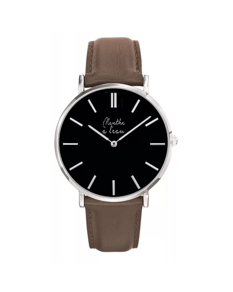 La Véritable cuir marron fond noir H chromée