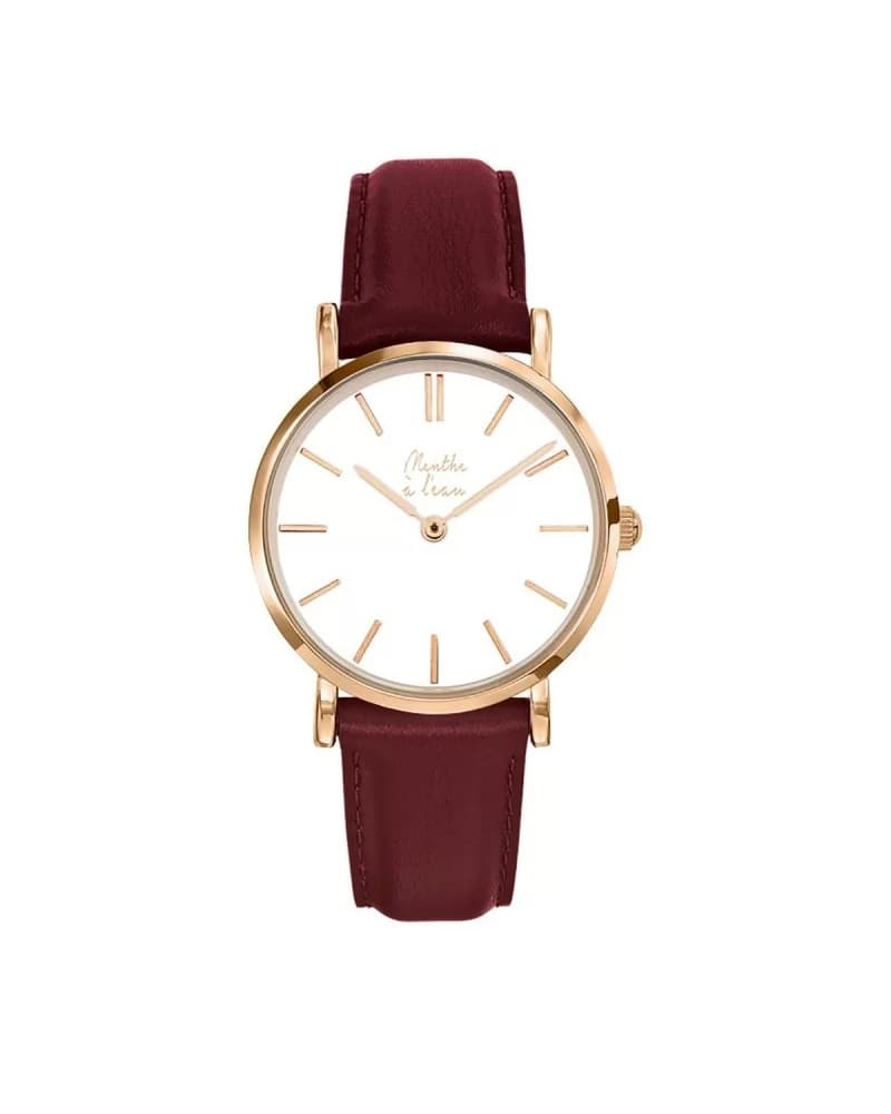 La Véritable cuir bordeaux fond blanc