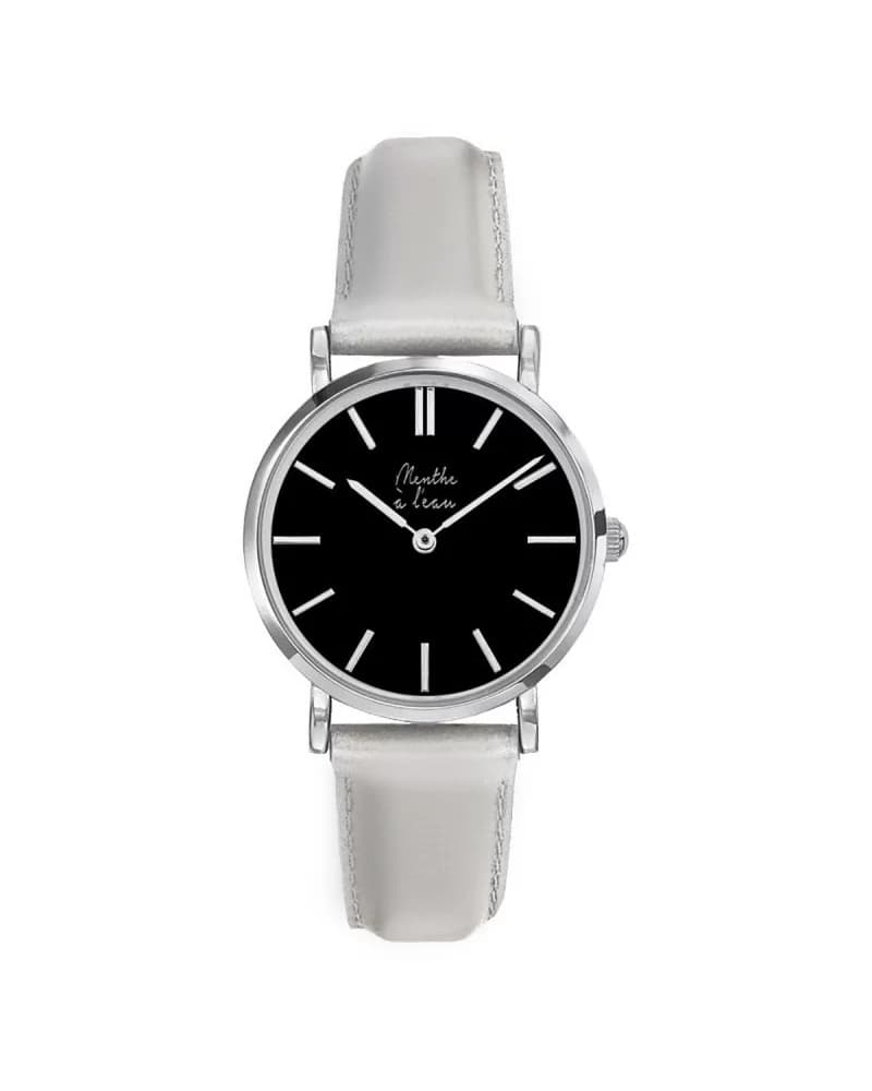 La Véritable cuir argenté fond noir