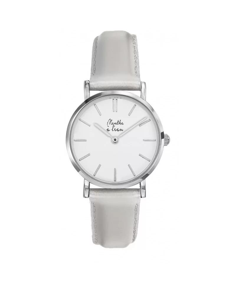 La Véritable cuir argenté fond blanc