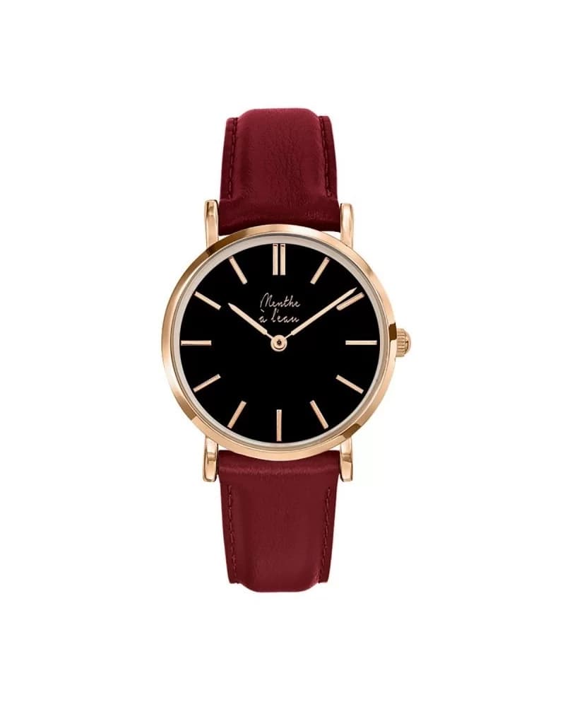 La Véritable cuir bordeaux fond noir