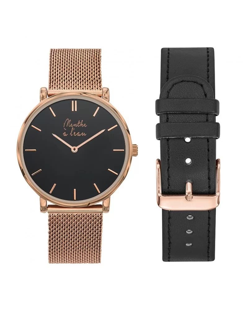 Coffret L'Indécise maille doré rose fond noir