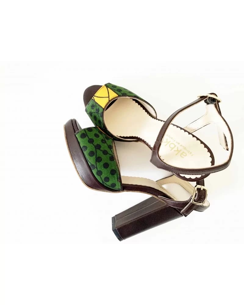 Sandale Babies vert/jaune