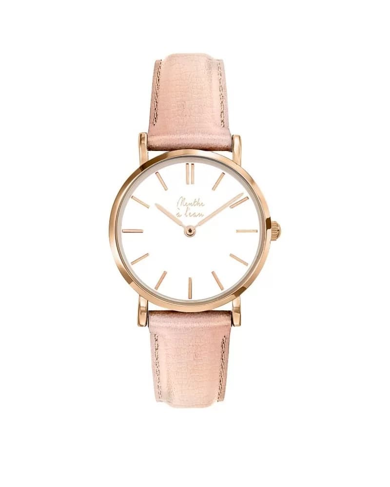 La Véritable cuir rose gold fond blanc