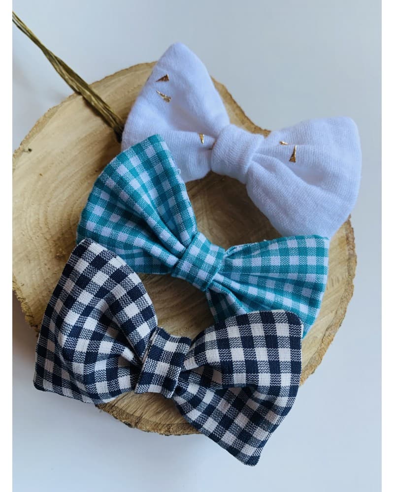 Trio de barrettes vichy