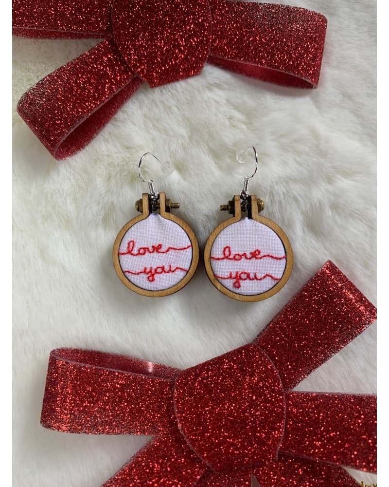 Boucles d'oreilles i love you