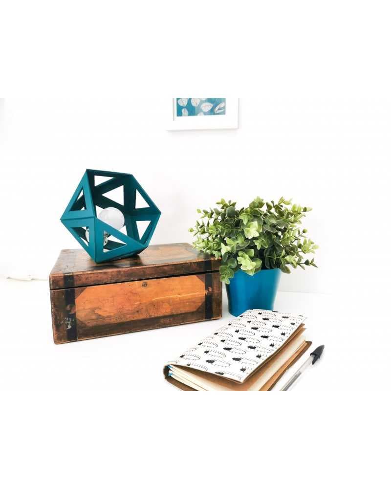 petite lampe origami bleu canard