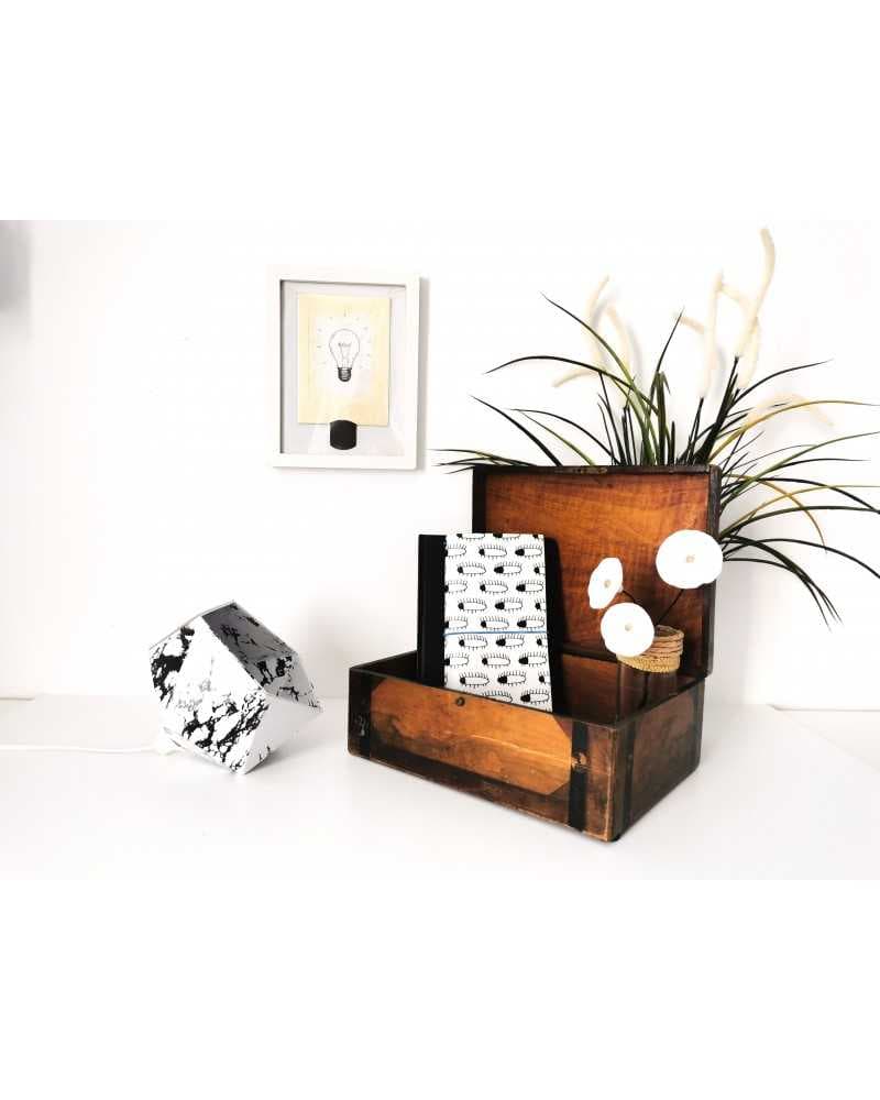 petite lampe origami marbre blanc