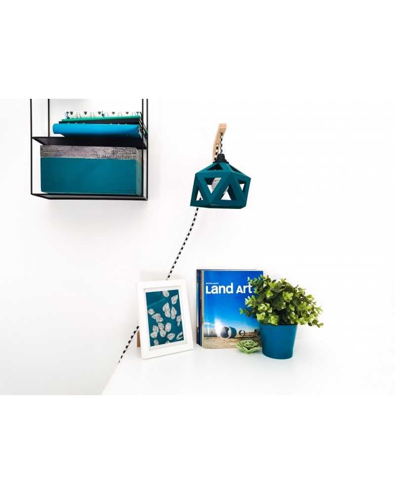 Applique lumineuse origami bleu canard