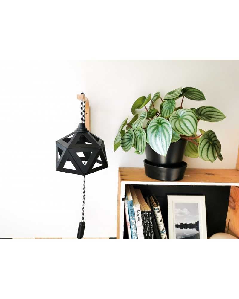 Applique lumineuse origami noire