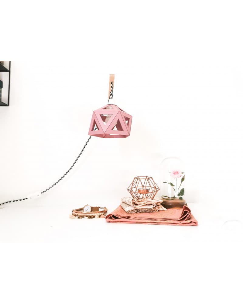 Applique lumineuse origami rose