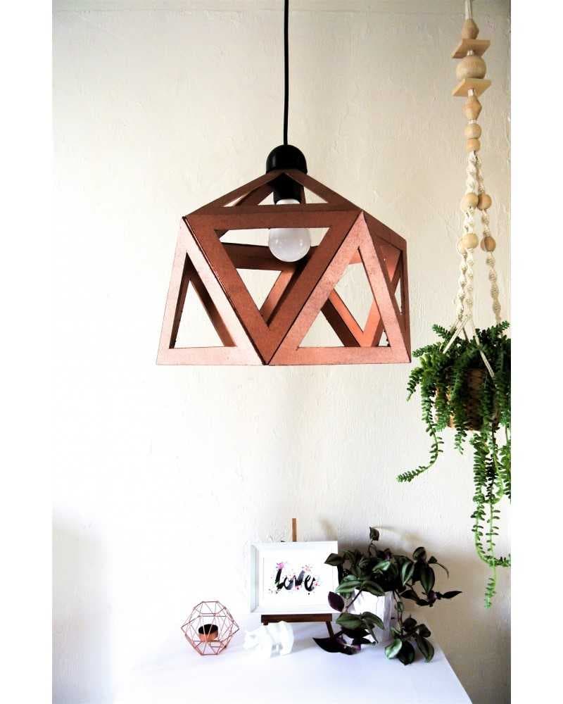suspension Origami cuivrée