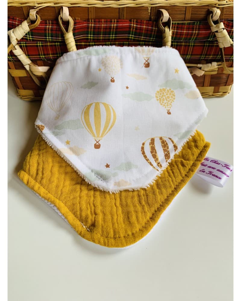 Duos de bandanas bébé motif montgolfières 