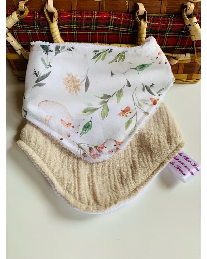 Duos de bandanas bébé motif agneaux