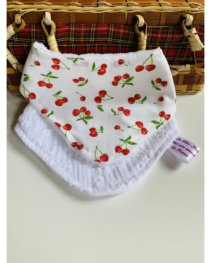 Duos de bandanas bébé motif cerises
