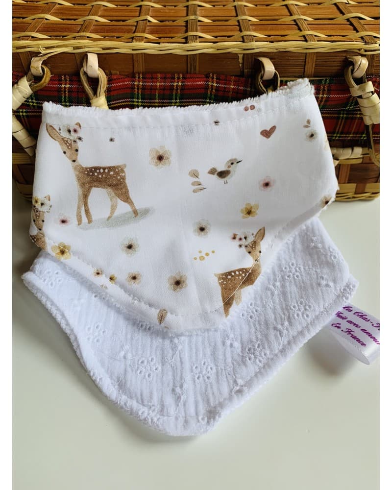 Duos de bandanas bébé motif biches
