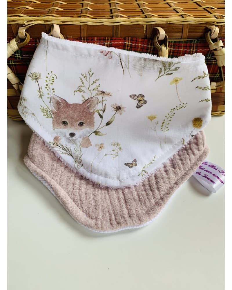 Duos de bandanas bébé motif Renard