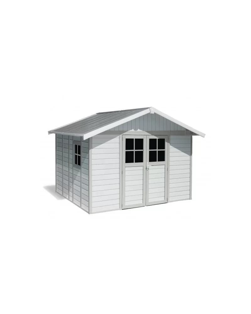 Abri De Jardin Déco 11 M² - Blanc Gris Vert