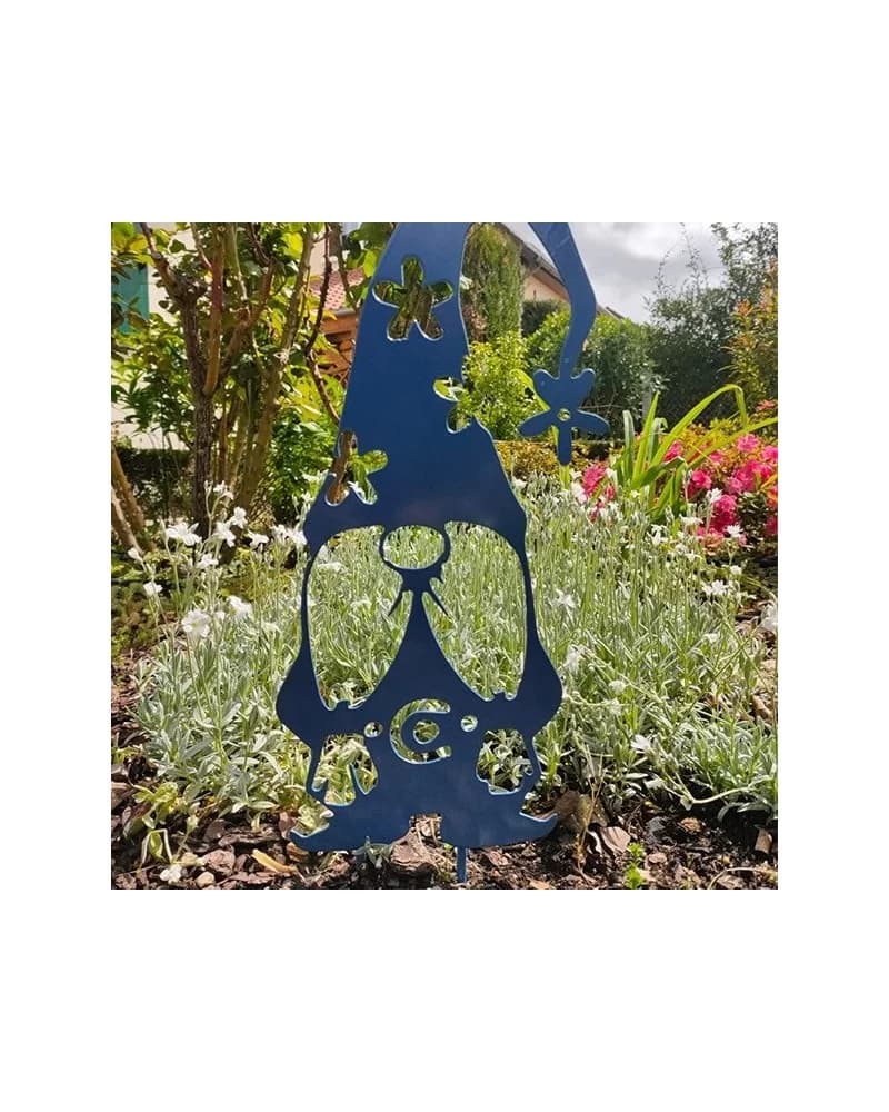 Nain Gnome Bleu jardin métal (40cm X 20cm)